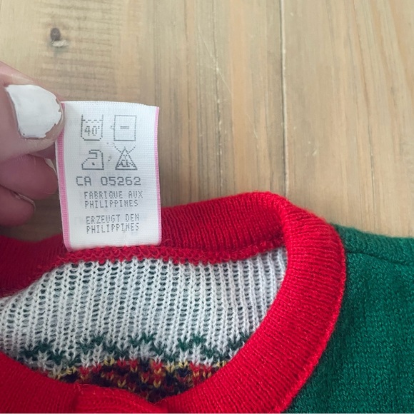 Vintage Cardigan Sweater Baby 24M Navy Red Yellow Heart Buttons Scottie Dogs Bow - Picture 6 of 9